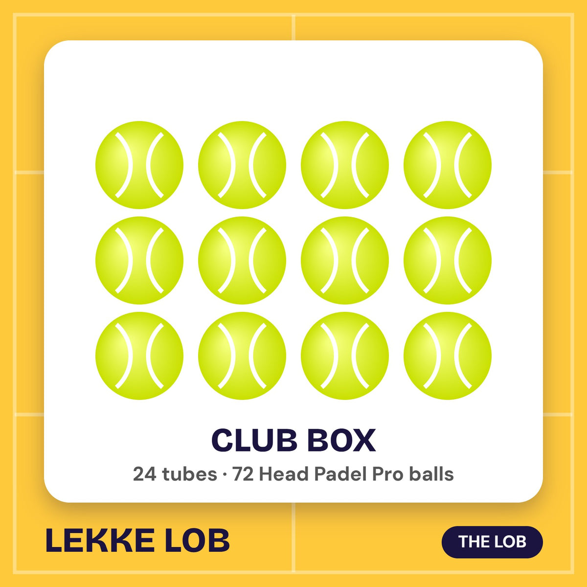 Club box of 24 tubes of padel balls