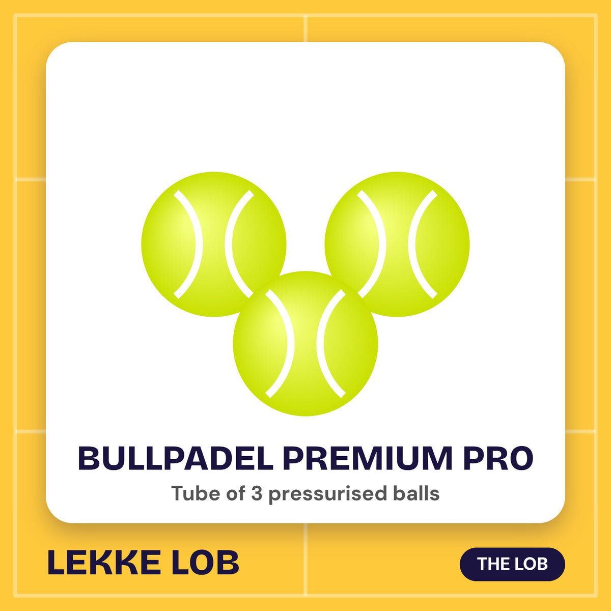 Bullpadel Premium Pro balls, tube of 3