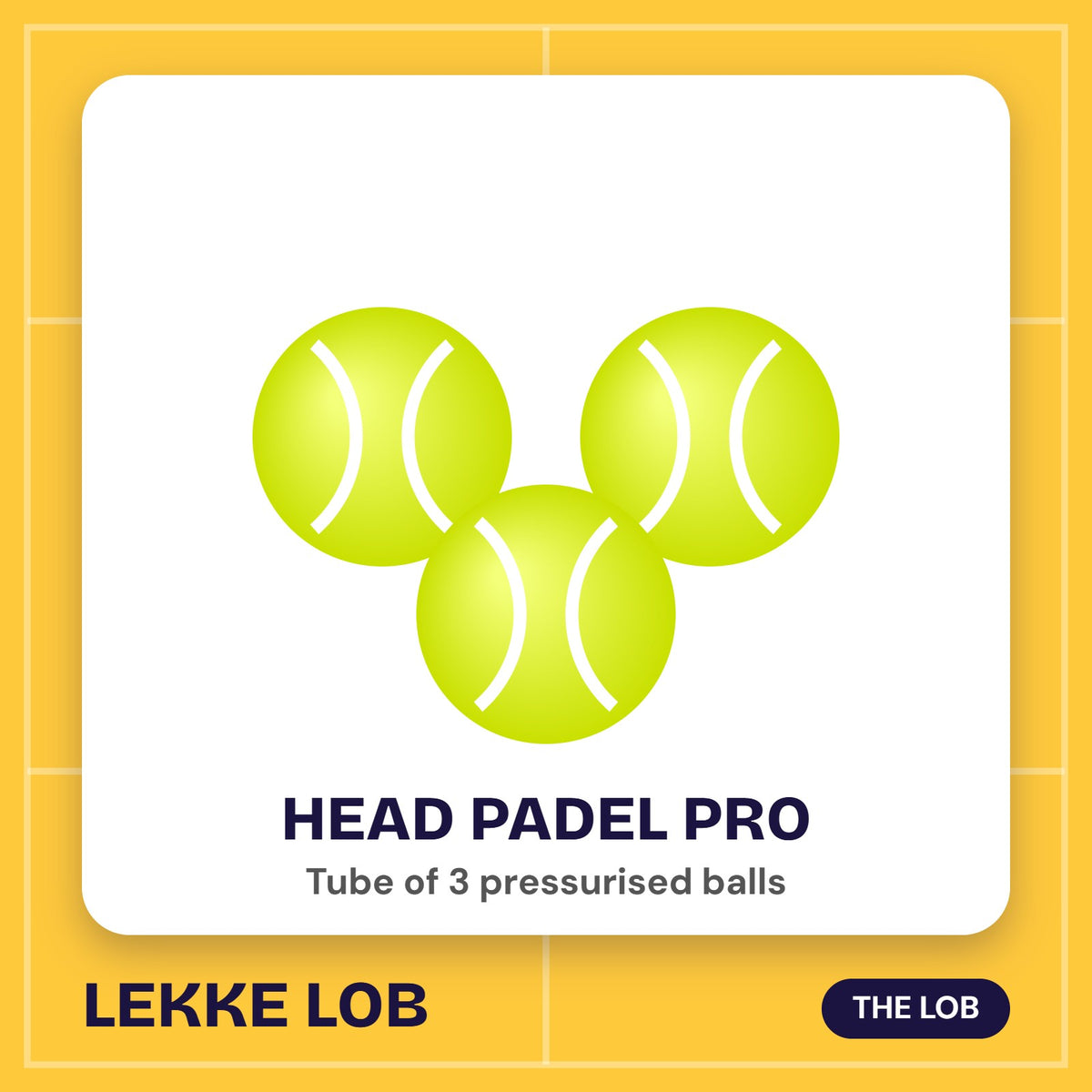 Head Padel Pro balls, tube of 3