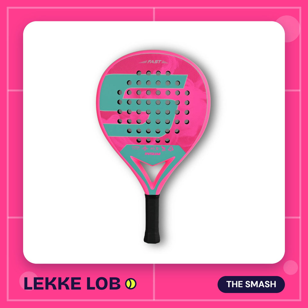 Lekke Lob Starter Padel Racket, pink and teal